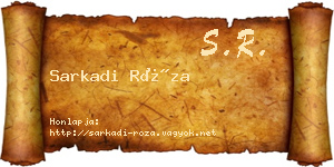 Sarkadi Róza névjegykártya